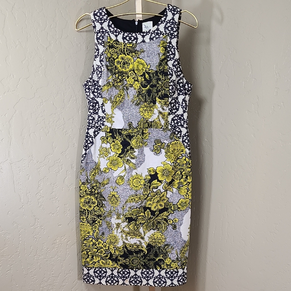 Anthropologie Weston Wear Floral Sheath Dress Tile Pattern Size 12